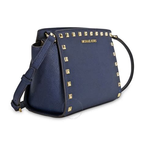 michael kors navy bag selma|Michael Kors selma studded.